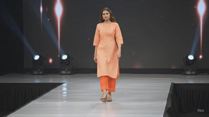 PickCell Woman Sanaya Embroidery Work  Long Kurti with Bottom