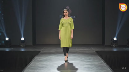 PickCell Gold Line Rayon Kurti – Elegant Ethnic Wear for Women | Party & Daily Wear