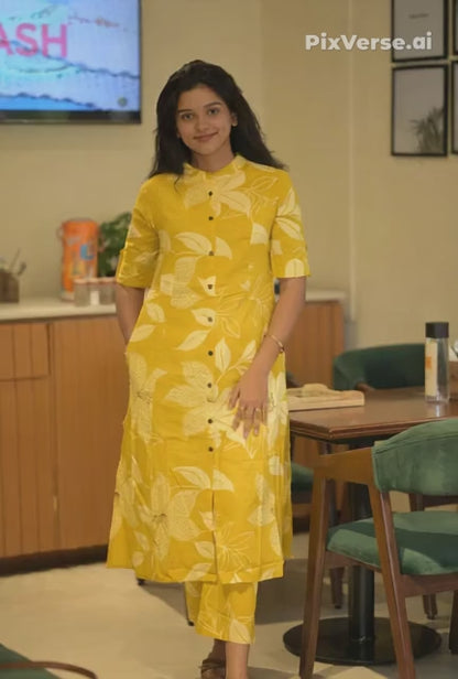 PickCell Premium Pure Cotton Printed Coord Set for Women