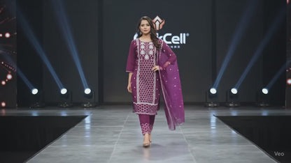 PickCell Designer Roman Silk Embroidered Kurti Set with Bottom & Dupatta – Premium Ethnic Wear for Women & Girls
