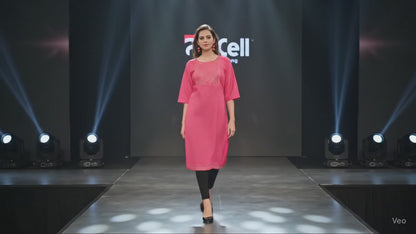 PickCell Kia Satin Kurti with Neck Work  Elegant Party & Daily Wear for Women