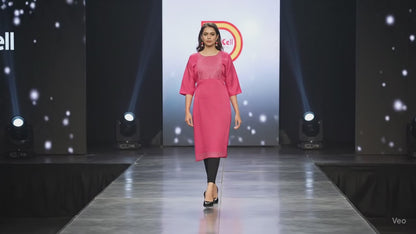 PickCell Kia Satin Kurti with Neck Work  Elegant Party & Daily Wear for Women