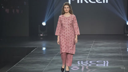 PickCell Women's Foil Print  Cotton Designer Kurti With Pant