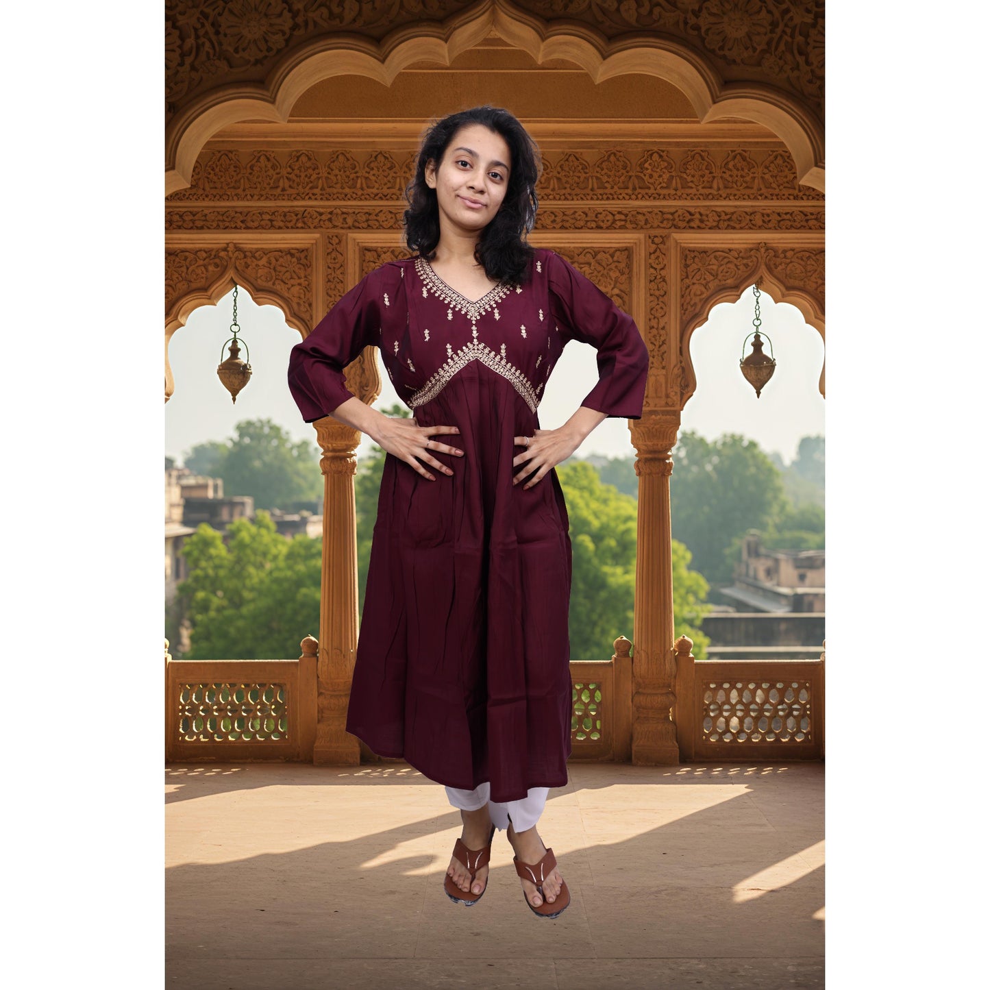 PickCell Embrodiary Long Frock Kurti